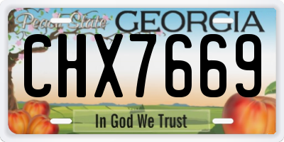 GA license plate CHX7669