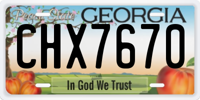 GA license plate CHX7670