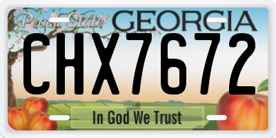 GA license plate CHX7672