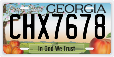 GA license plate CHX7678