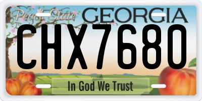 GA license plate CHX7680