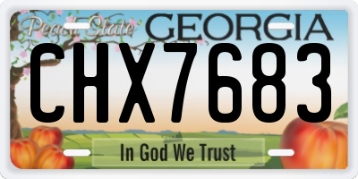 GA license plate CHX7683