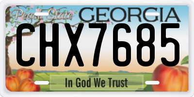 GA license plate CHX7685