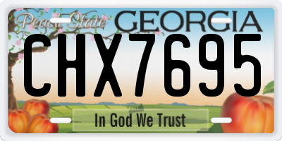 GA license plate CHX7695