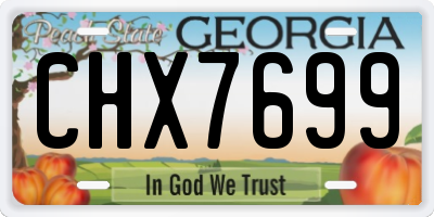GA license plate CHX7699
