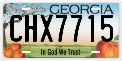 GA license plate CHX7715