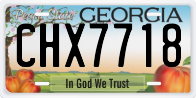 GA license plate CHX7718