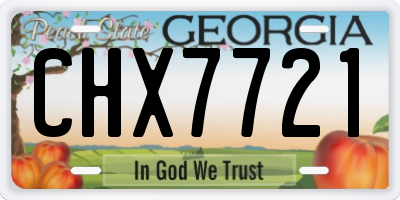 GA license plate CHX7721