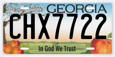 GA license plate CHX7722