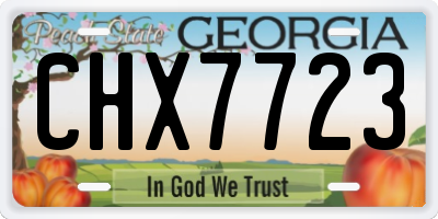 GA license plate CHX7723