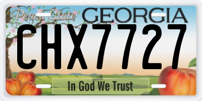 GA license plate CHX7727
