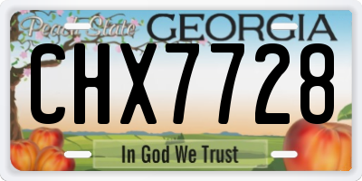 GA license plate CHX7728