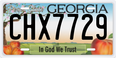 GA license plate CHX7729