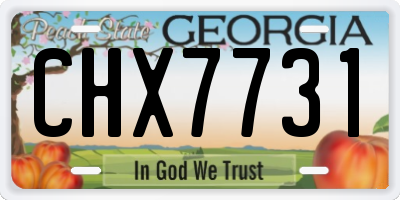 GA license plate CHX7731