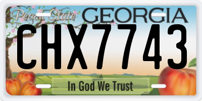 GA license plate CHX7743