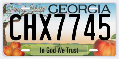 GA license plate CHX7745