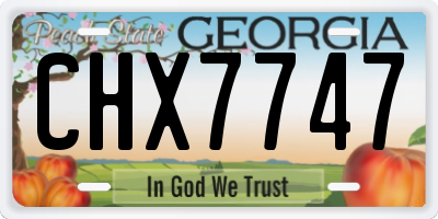 GA license plate CHX7747