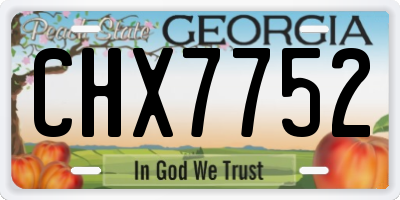 GA license plate CHX7752