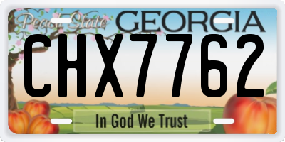 GA license plate CHX7762