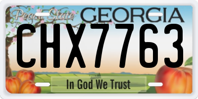 GA license plate CHX7763