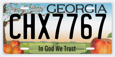 GA license plate CHX7767