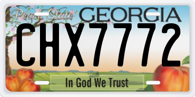 GA license plate CHX7772