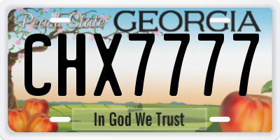 GA license plate CHX7777