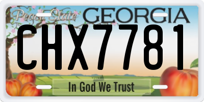 GA license plate CHX7781
