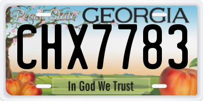 GA license plate CHX7783