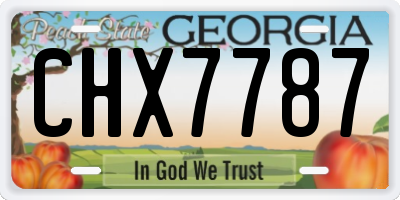 GA license plate CHX7787