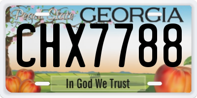 GA license plate CHX7788