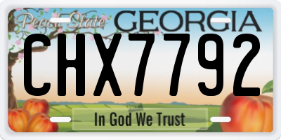 GA license plate CHX7792