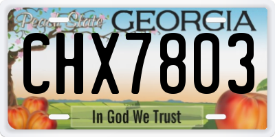 GA license plate CHX7803