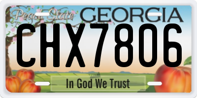 GA license plate CHX7806