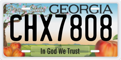 GA license plate CHX7808