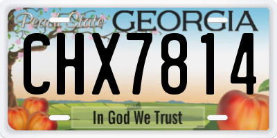 GA license plate CHX7814