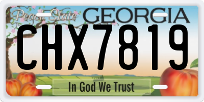 GA license plate CHX7819