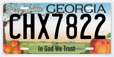 GA license plate CHX7822