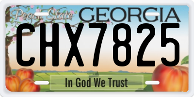 GA license plate CHX7825