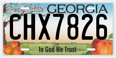 GA license plate CHX7826