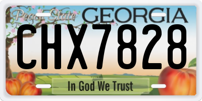 GA license plate CHX7828