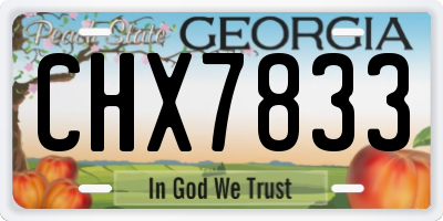 GA license plate CHX7833