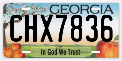 GA license plate CHX7836