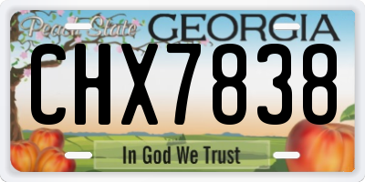 GA license plate CHX7838