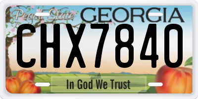 GA license plate CHX7840