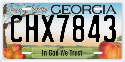 GA license plate CHX7843