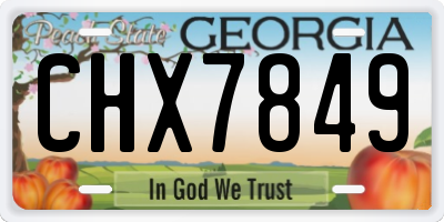 GA license plate CHX7849
