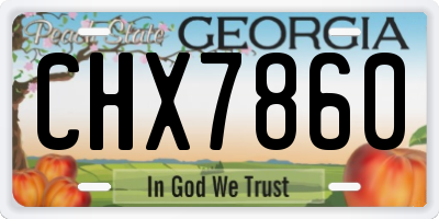 GA license plate CHX7860