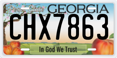 GA license plate CHX7863