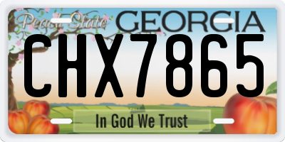 GA license plate CHX7865